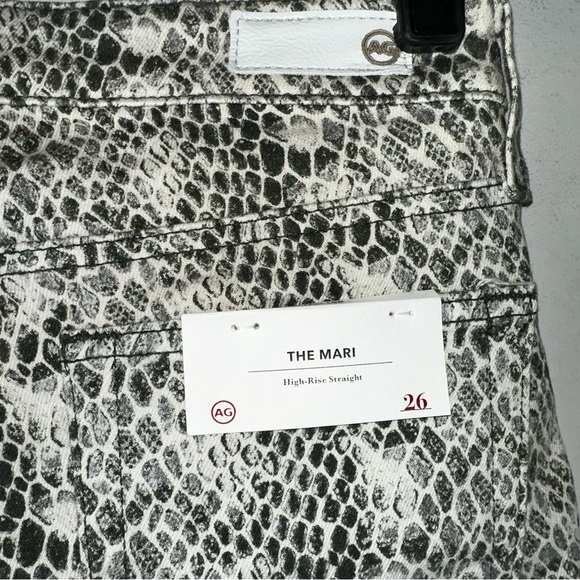 AG Adriano Goldschmied The Mari High Rise Straight Snake Print Pants Size 26R - Picture 6 of 12